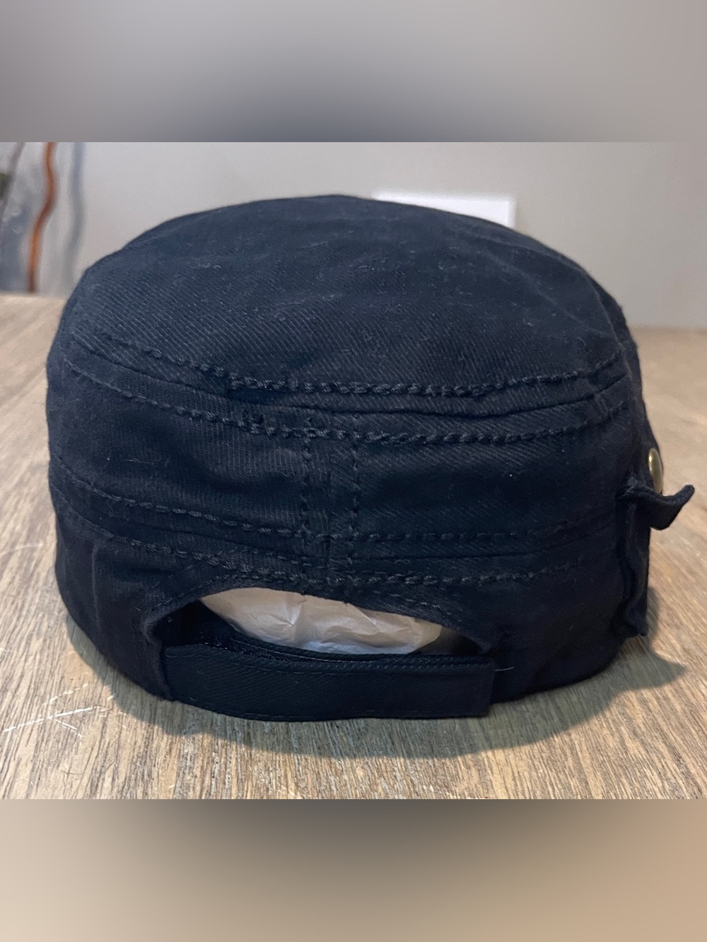 Target Black Military Cadet Cap with Snap Pocket - Picture 2 of 8